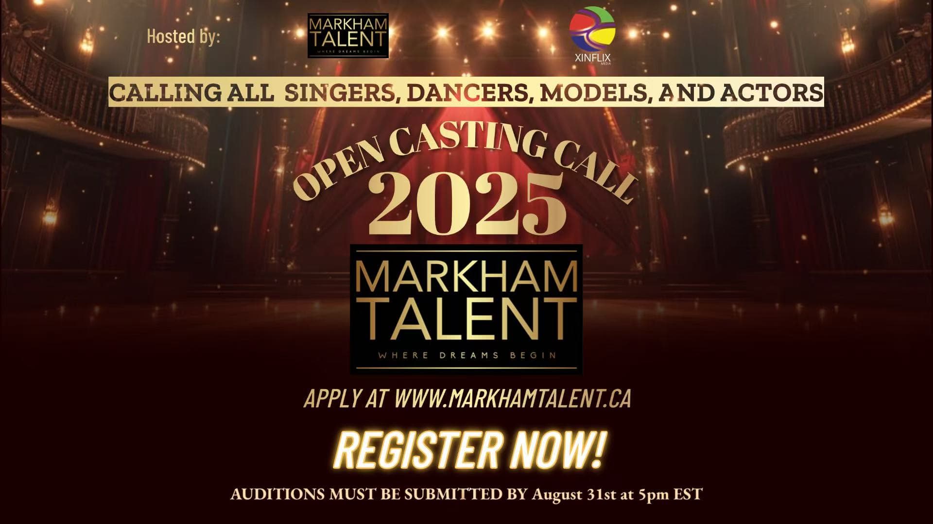 Markham Talent Season 3 2025 Open Casting Call Registration Fee